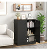 2-Door Storage Cabinet Modern Accent Cabinet with 3 Shelves-Black