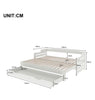 White Wooden Bed Frame Day Bed With Trundle And Large Storage Drawer Guest Bed