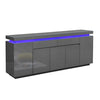 Odessa Grey High Gloss Sideboard With 5 Door 2 Drawer And LED