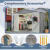 Garden Shed 10X8FT Metal Apex Roof With Free Foundation Base Storage House Grey