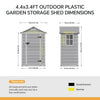Plastic Garden Storage Shed Outdoor Storage House Tool Shed with Window，No Floor