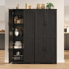 🔥Freestanding Storage Cabinet Kitchen Tall Storage Cupboard with Shelves 4 Tier