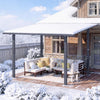 2.4x3.6m Metal Lean-to Gazebo Wall Mounted Iron Hardtop Pergola Heavy Duty
