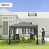 3 x 3 m Heavy Duty Pop Up Garden Gazebo with Handy Bag Mesh Sidewalls Grey
