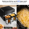 8-in-1 Air Fryer Double Digital Display Rapid Healthy Cooker Dual Basket 9L Tuyo