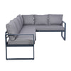 Patio Furniture Set with Fire Pit Table Sectional Sofa Set, Alu Conversation Set