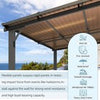 Aluminium Lean-To Gazebo, Wall-Mounted Hardtop Roof Pergola for Garden & Patio