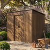 4x8FT Garden Shed Metal Pent Roof Outdoor Storage House With Free Foundation Kit