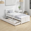 3ft Single Bed Frame with Drawers Solid Pine Wood Storage Bed for Bedroom White