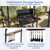 Outdoor Double-Tiered BBQ Canopy Shelter w/ 2 Shelves-Grey