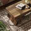 47.24-Inch Modern Rectangle Wooden Coffee Table with Arched Base for Living Room