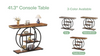 Industrial Narrow Console Table - Rustic Brown Wood & Metal 5-Tier