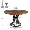 PHDFURNITURE Round Dining Table 120 cm for 4-6 People AXIS - Rustic Brown Wooden