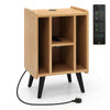Record Player Stand Vinyl Record Storage Turntable Stand-Natural
