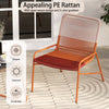 COSTWAY 3 Piece Patio Bistro Set Outdoor Rattan Furniture Set-Orange