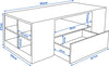 Led Coffee Table with 2 Drawer Storage, High Gloss Coffee Table for Living Room