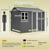 8x6 FT Metal Garden Shed, Window+4 Vents Lockable Storage Unit, Weatherproof