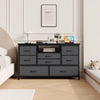 TV Stand with LED Light for 32-50" TVs, Media Console Table w/ 8 Drawers Bedroom