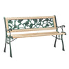 Garden Bench Outdoor Wooden 3 Seater Rose Lattice Cast Iron Legs Patio Park Seat
