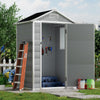 Plastic Outdoor Garden Shed Utility Tools Storage House W/ Window Ventilation UK