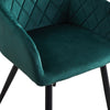 2pcs Dining Chairs Set Faux Leather/Velvet Padded Metal Legs Restaurant Armchair