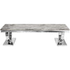 Living Room Furniture TV Stand Unit Display Entertainment Table Grey Marble Top