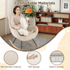 Upholstered Rocking Chair Nursery Glider Rocker w/Padded Backrest-Beige