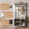 Hall Tree with Bench Coat Rack Shoe Bench Coat Tree with Storage Cubbies