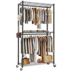Heavy Duty Metal Double Rail Clothes Garment Hanging Rack Shelf Display Stand UK