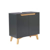 Under Sink Basin Unit Bathroom Grey Storage Cupboard Shelving Furniture Unit