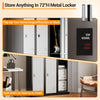 Metal Locker Storage Cabinet Cupboard 71" Tall Lockable Metal Locker with 2 Door
