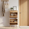 Bonnlo Rattan & Drawer Shoe Cabinet, 2 Bins + 1 Drawer, Adjustable