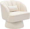 360° Swivel Accent Chair Upholstered Barrel Chair w/Striped Backrest Living Room