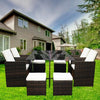 8 SEATER CUBE RATTAN GARDEN FURNITURE SET CHAIRS SOFA TABLE OUTDOOR PATIO WICKER