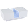 High Gloss White Coffee Table With Storage 2 Drawer RGB LED Wooden Living Room