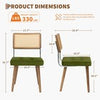 Rattan Back Dining Chairs Set of 1 2 Mid-Century Modern Kitchen Chairs for Home