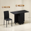 Dining Table Set Folding Drop Leaf Table with Storage 4 Chairs