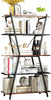 5Tier Bookcase Shelves Wood & Metal Pipe Industrial Bookshelf Unit Display Stand