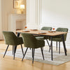 2pcs Dining Chairs Set Faux Leather/Velvet Padded Metal Legs Restaurant Armchair
