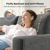 3/4 Seater Corduroy Sofa Jumbo Cord Modern Sofa Couch Seats with 2 Pillows Soft