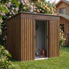 4x8FT Garden Shed Metal Pent Roof Outdoor Storage House With Free Foundation Kit