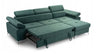 L-Shaped Corner Sofa Bed with Storage Springs Blue Green Grey IDRI New
