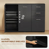 Modern Sideboard Kitchen Storage Cabinet, Black