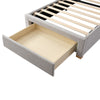 Single Upholstered Bed Frame 3ft Bed Frame with Headboard, Drawer & Wood Slats