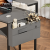 100 x 48 cm Computer Desk, Office Desk with LED Lights & Side Bag, PC Desk, Grey