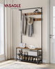 Rustic Coat Rack with Shoe Storage – Hall Tree Coat Stand with Bench & Hooks