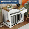 Dog Crate Furniture 2-in-1 Dog Cage Storage Side Table with Drawer for S/M Dogs