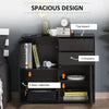 Side Cabinet with 2 Door Cabinet and 2 Drawer for Home Office, Black