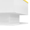 Coffee Table with LED Light & Glass Top White With Drawer Living Room Furniture