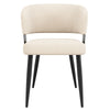 Dining Chairs Set of 6 Armchair for Living Room Metal Legs Kitchen Chairs, Beige